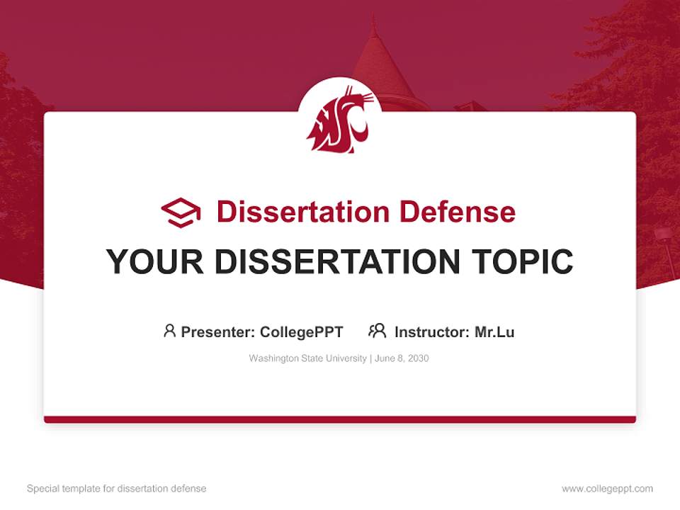 Washington State University Graduation Thesis Defense PPT Template4:3 ratio PPT effect preview image7