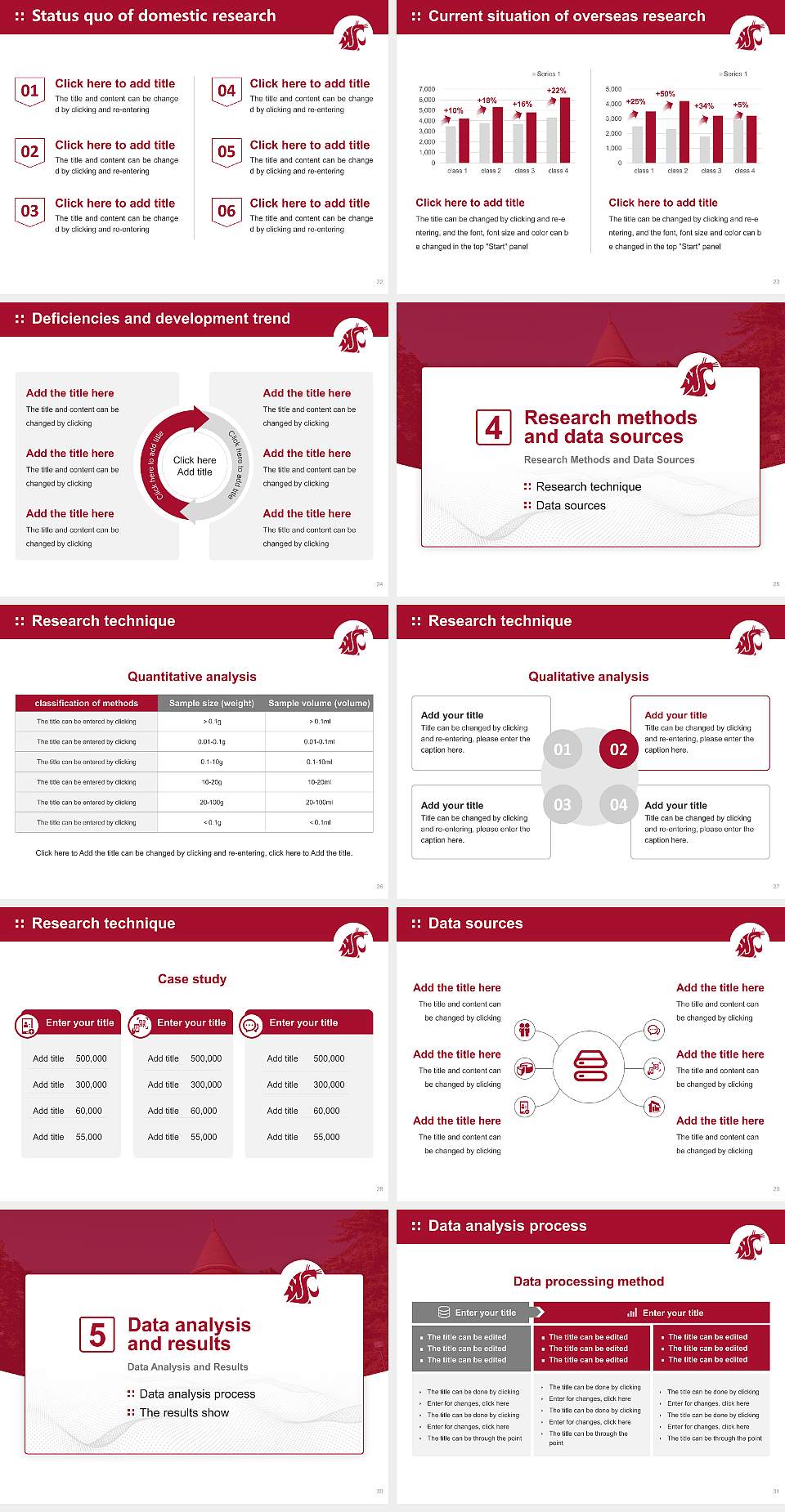 Washington State University Graduation Thesis Defense PPT Template4:3 ratio PPT effect preview image4