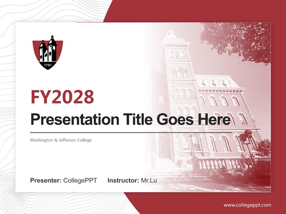 Washington & Jefferson College Academic Presentation/Research Findings Report PPT Template4:3 ratio PPT effect preview image5