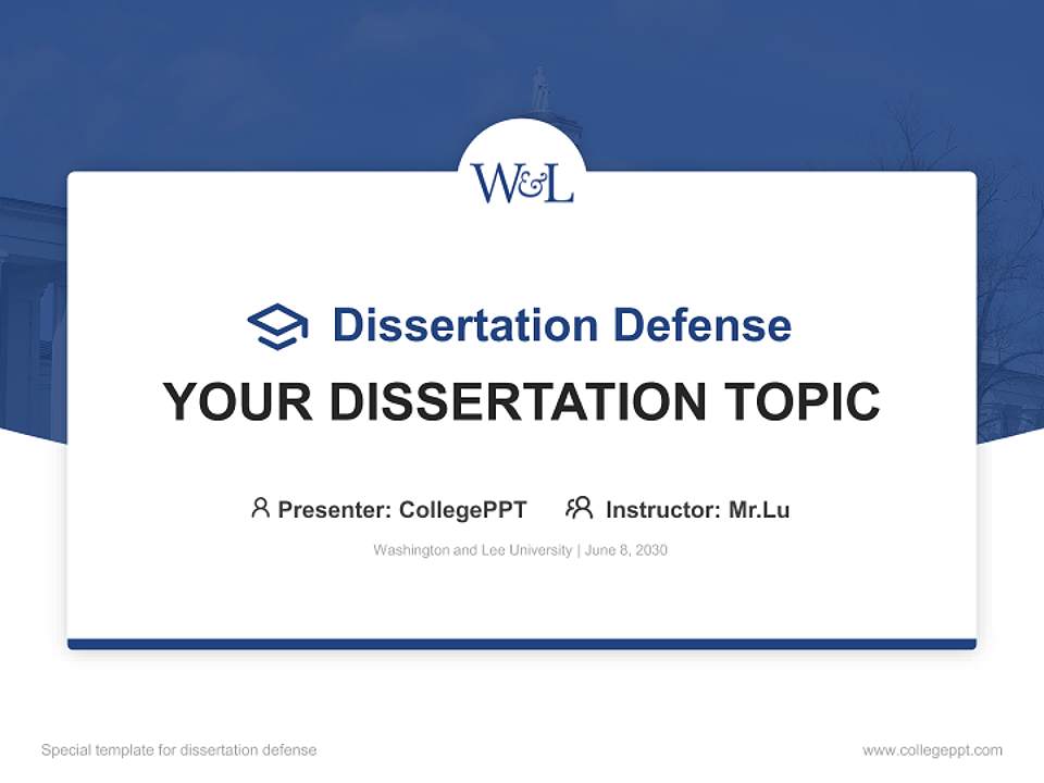 Washington and Lee University Graduation Thesis Defense PPT Template4:3 ratio PPT effect preview image7