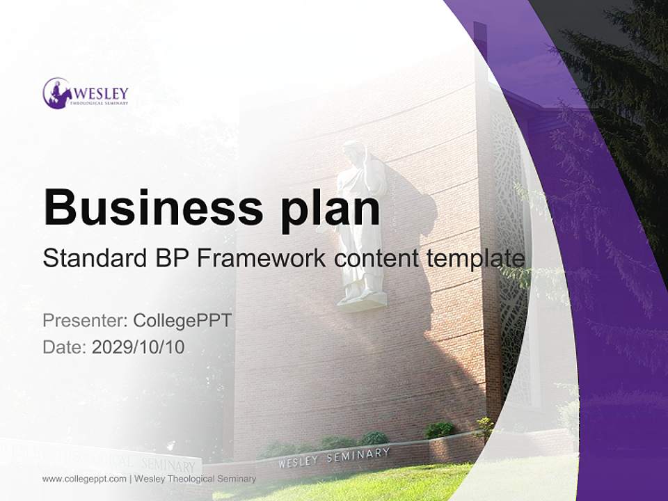 Wesley Theological Seminary Competition/Entrepreneurship Contest PPT Template4:3 ratio PPT effect preview image9