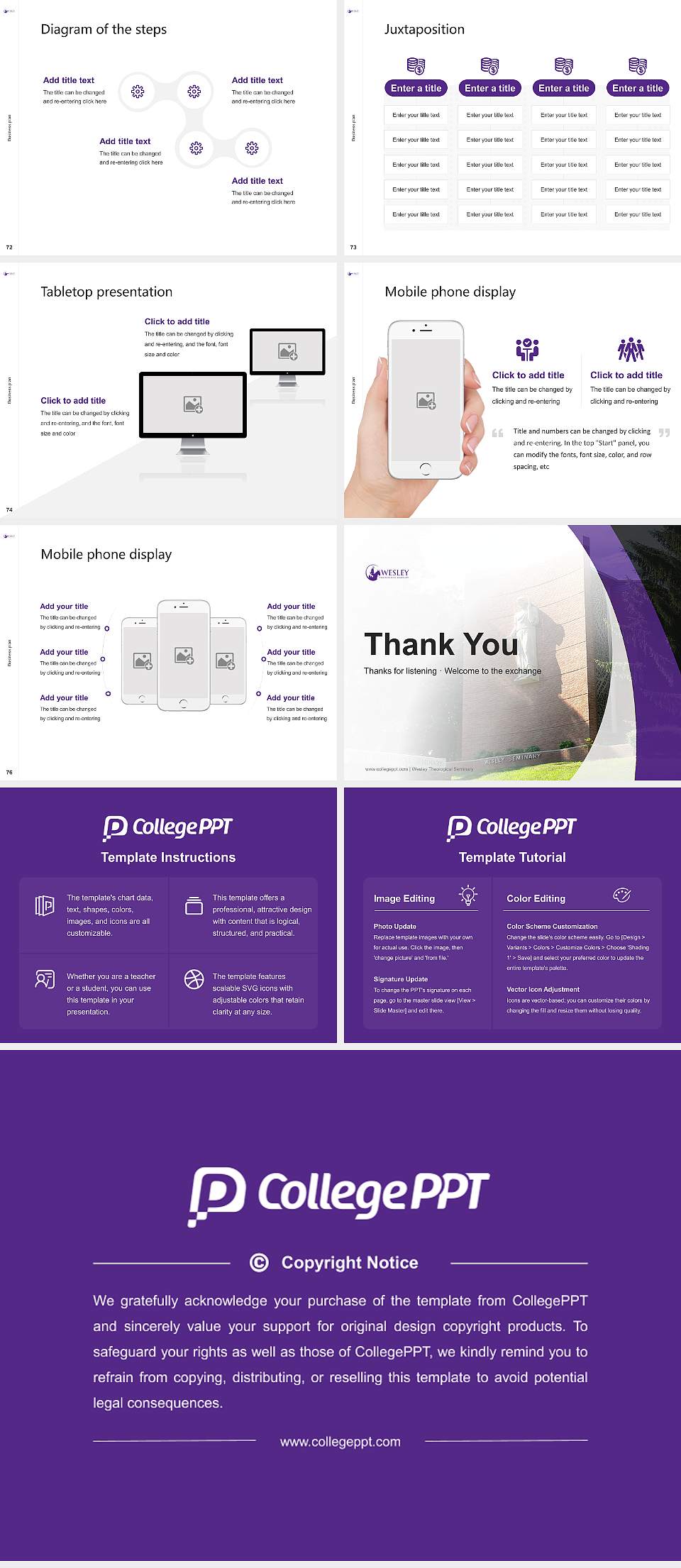 Wesley Theological Seminary Competition/Entrepreneurship Contest PPT Template4:3 ratio PPT effect preview image9