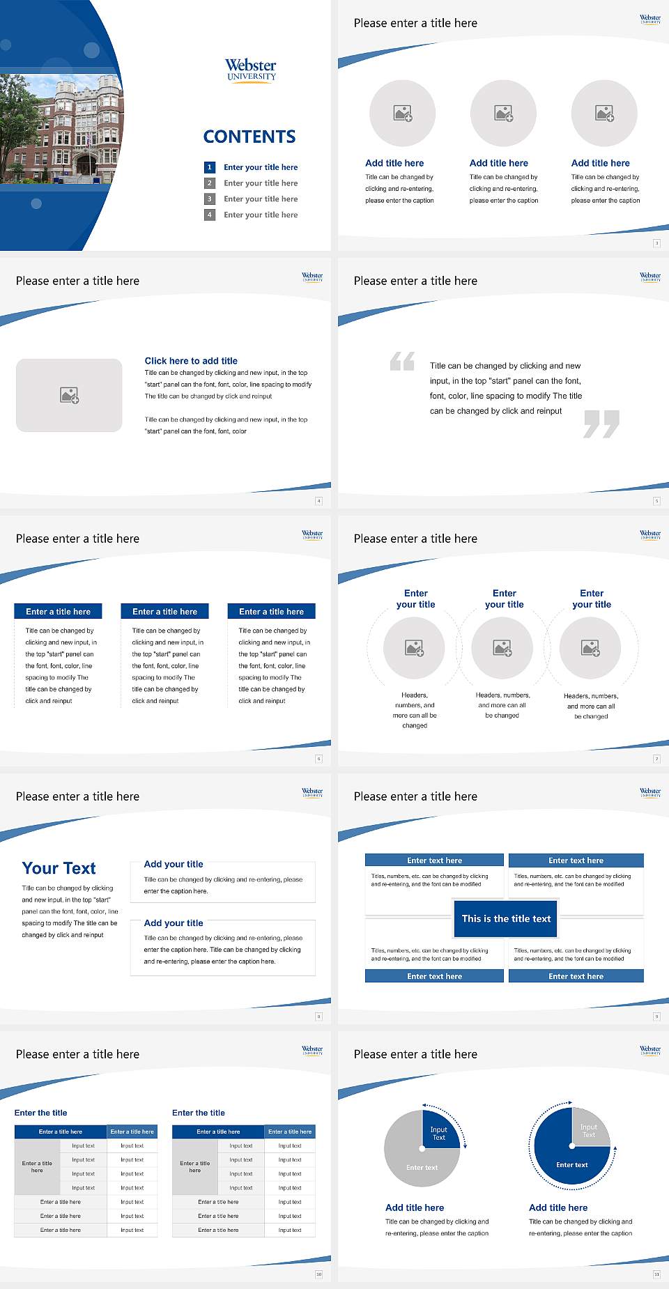 Webster University Course/Courseware Creation PPT Template4:3 ratio PPT effect preview image2