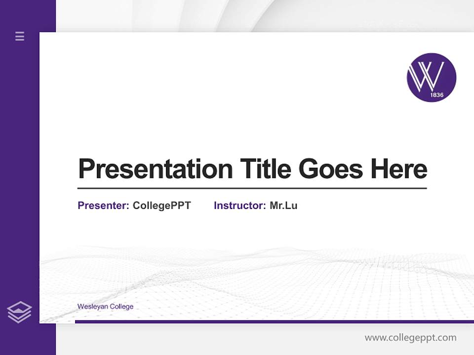 Wesleyan College Thesis Proposal/Graduation Defense PPT Template4:3 ratio PPT effect preview image5