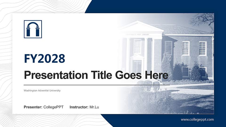 Washington Adventist University Academic Presentation/Research Findings Report PPT Template16:9 ratio PPT effect preview image