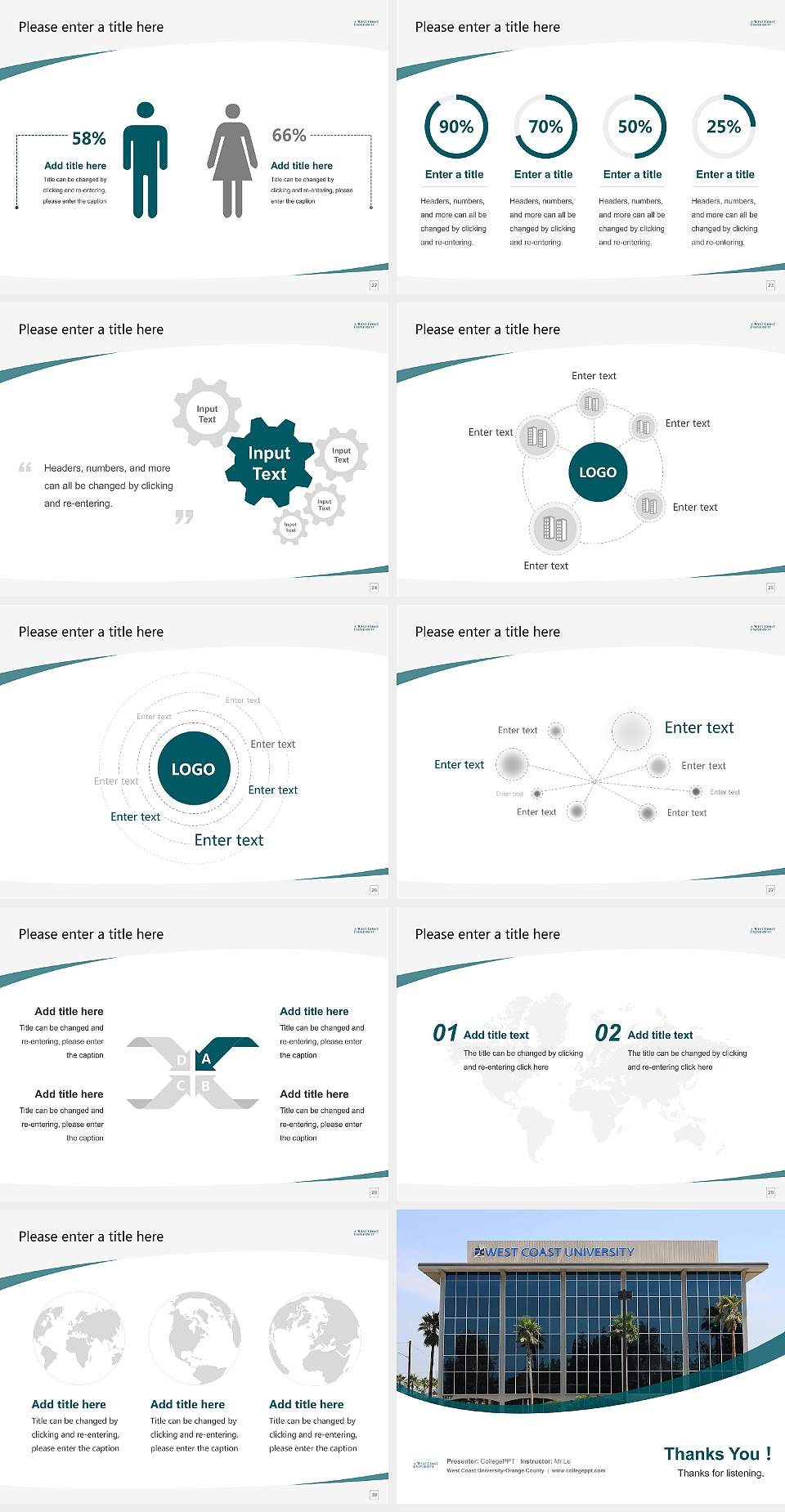 West Coast University-Orange County Course/Courseware Creation PPT Template4:3 ratio PPT effect preview image4