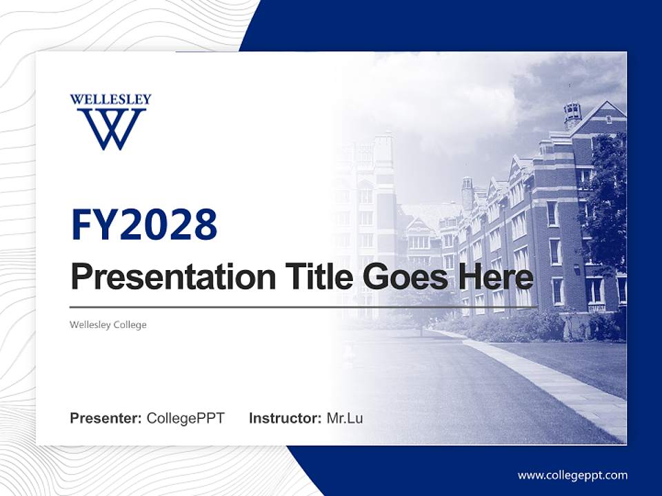 Wellesley College Academic Presentation/Research Findings Report PPT Template4:3 ratio PPT effect preview image5