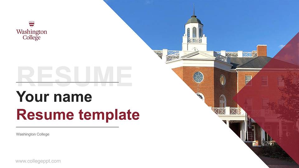 Washington College Resume PPT Template16:9 ratio PPT effect preview image