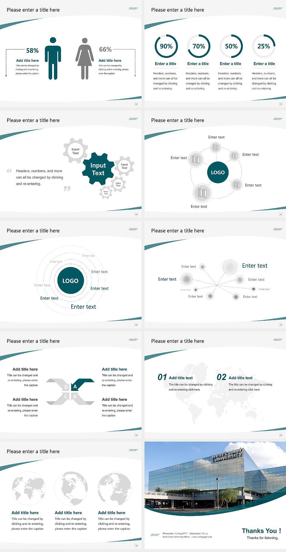 West Coast University-Miami Course/Courseware Creation PPT Template4:3 ratio PPT effect preview image4