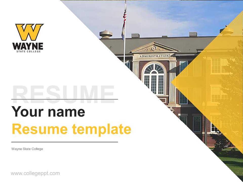 Wayne State College Resume PPT Template4:3 ratio PPT effect preview image5