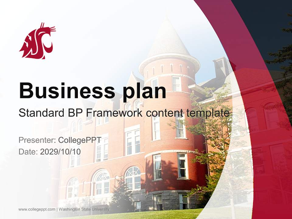 Washington State University Competition/Entrepreneurship Contest PPT Template4:3 ratio PPT effect preview image9