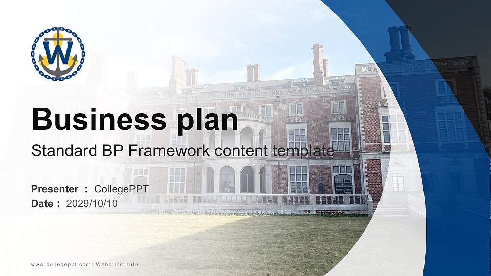 Webb Institute Competition/Entrepreneurship Contest PPT Template16:9 ratio PPT effect preview image