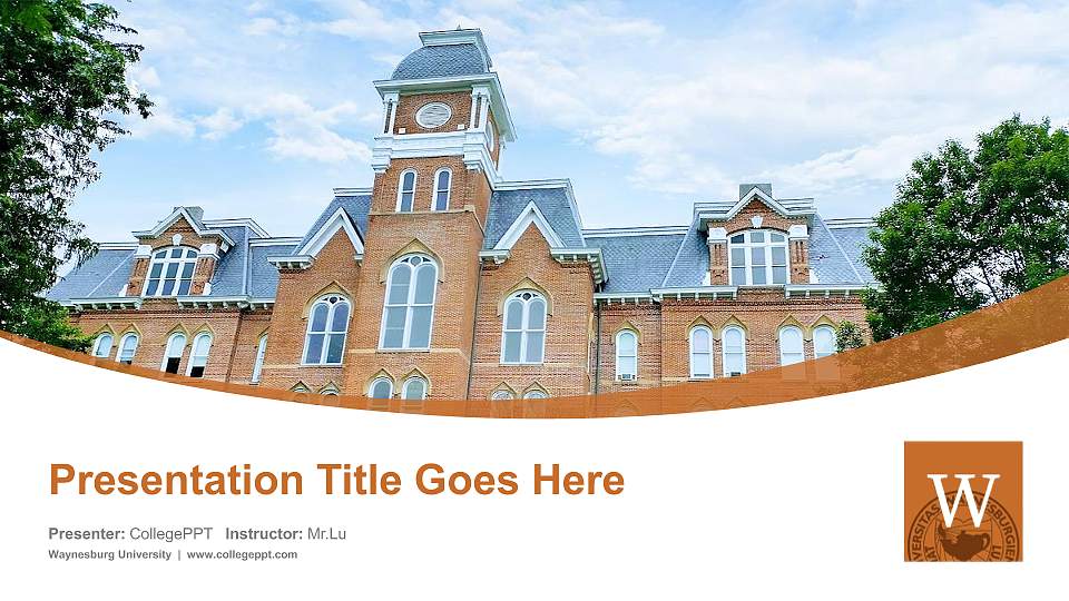 Waynesburg University Course/Courseware Creation PPT Template16:9 ratio PPT effect preview image