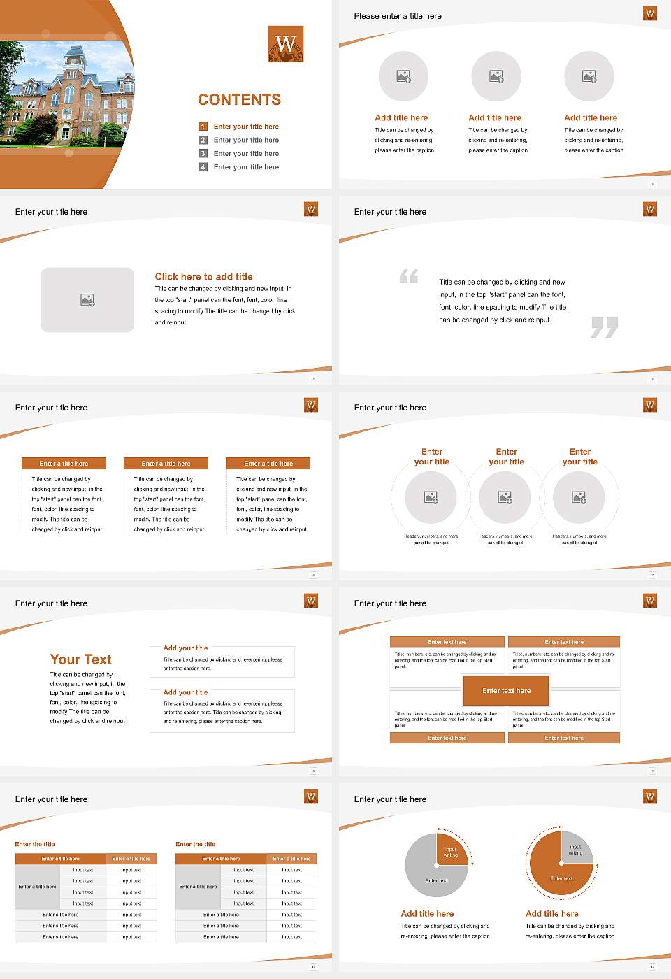 Waynesburg University Course/Courseware Creation PPT Template16:9 ratio PPT effect preview image2