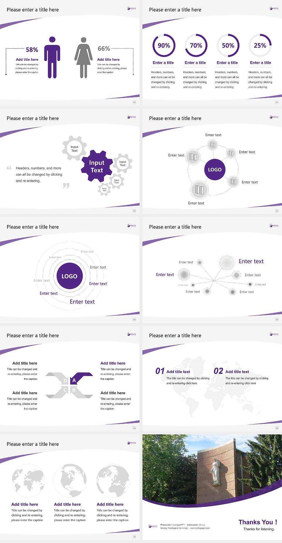 Wesley Theological Seminary Course/Courseware Creation PPT Template4:3 ratio PPT effect preview image4