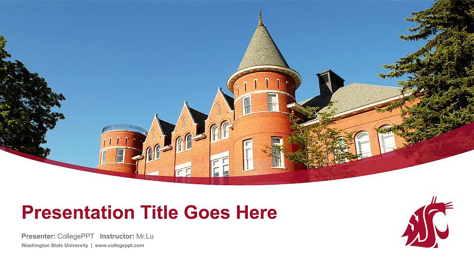 Washington State University Course/Courseware Creation PPT Template16:9 ratio PPT effect preview image