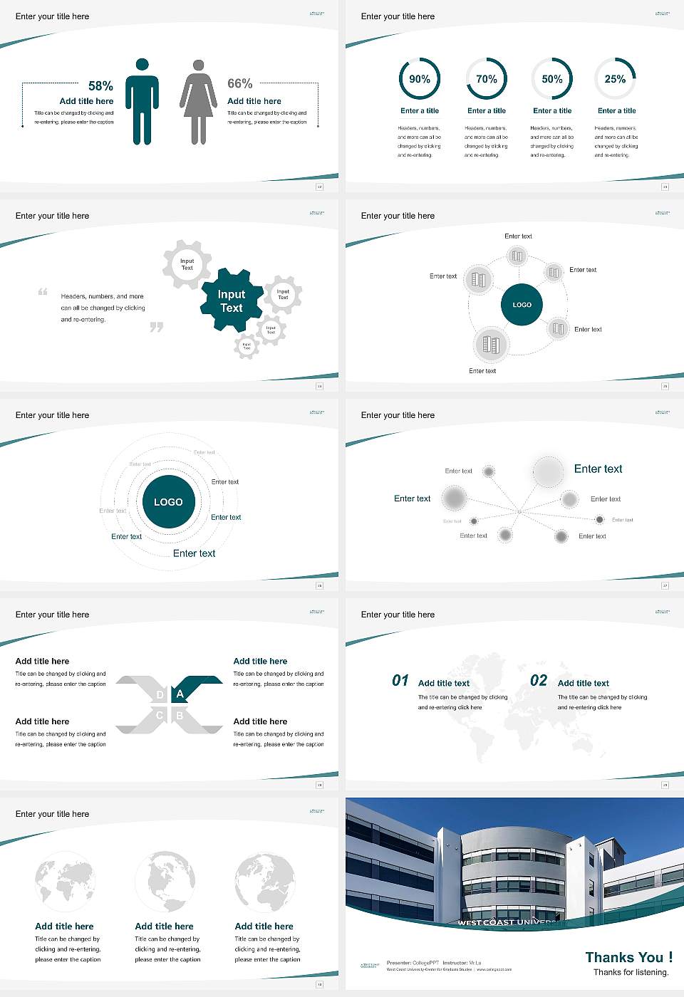 West Coast University-Center for Graduate Studies Course/Courseware Creation PPT Template16:9 ratio PPT effect preview image4