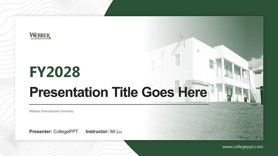 Webber International University Academic Presentation/Research Findings Report PPT Template16:9 ratio PPT effect preview image