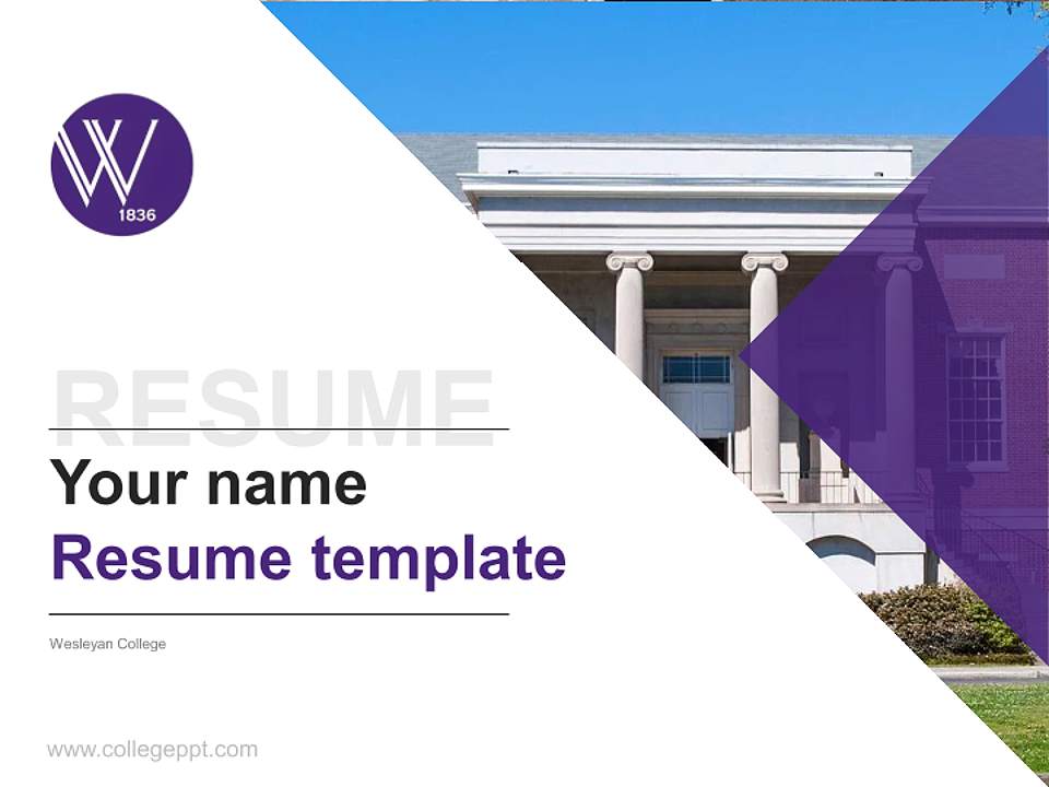 Wesleyan College Resume PPT Template4:3 ratio PPT effect preview image5
