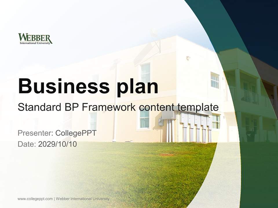 Webber International University Competition/Entrepreneurship Contest PPT Template4:3 ratio PPT effect preview image9