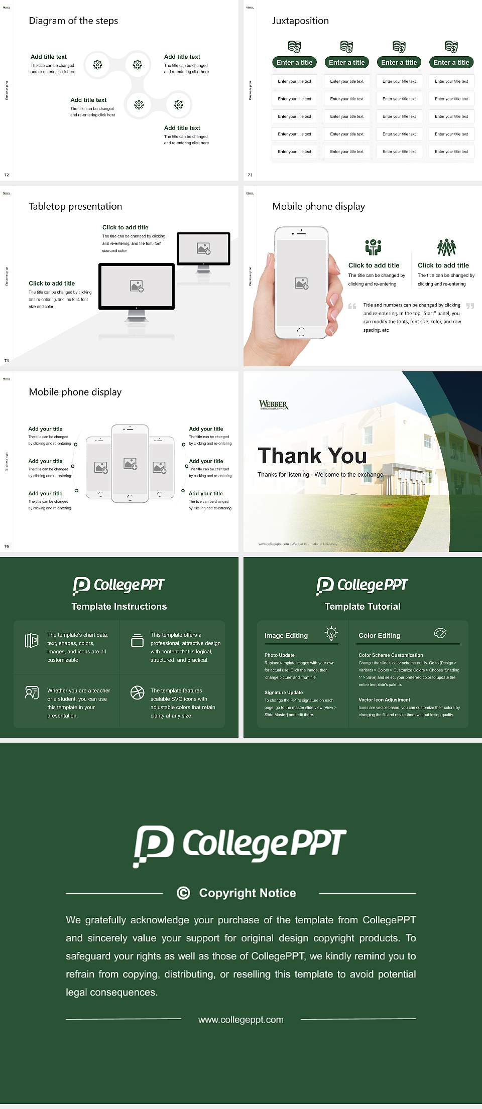 Webber International University Competition/Entrepreneurship Contest PPT Template4:3 ratio PPT effect preview image9