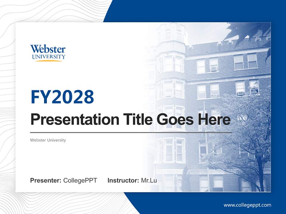 Webster University Academic Presentation/Research Findings Report PPT Template4:3 ratio PPT effect preview image5