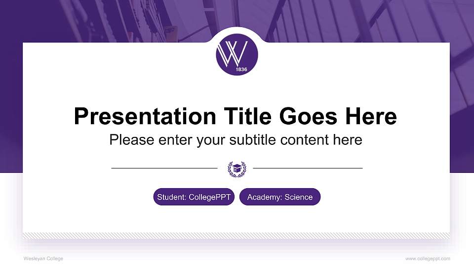 Wesleyan College National Scholarship Defense PPT Template16:9 ratio PPT effect preview image