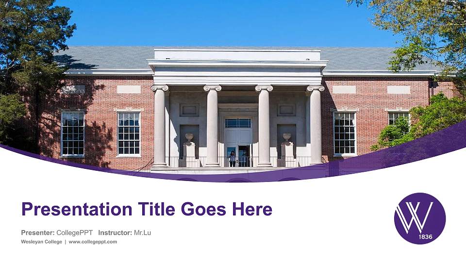 Wesleyan College Course/Courseware Creation PPT Template16:9 ratio PPT effect preview image