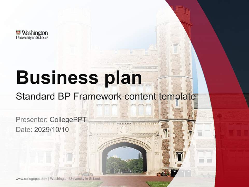 Washington University in St Louis Competition/Entrepreneurship Contest PPT Template4:3 ratio PPT effect preview image9