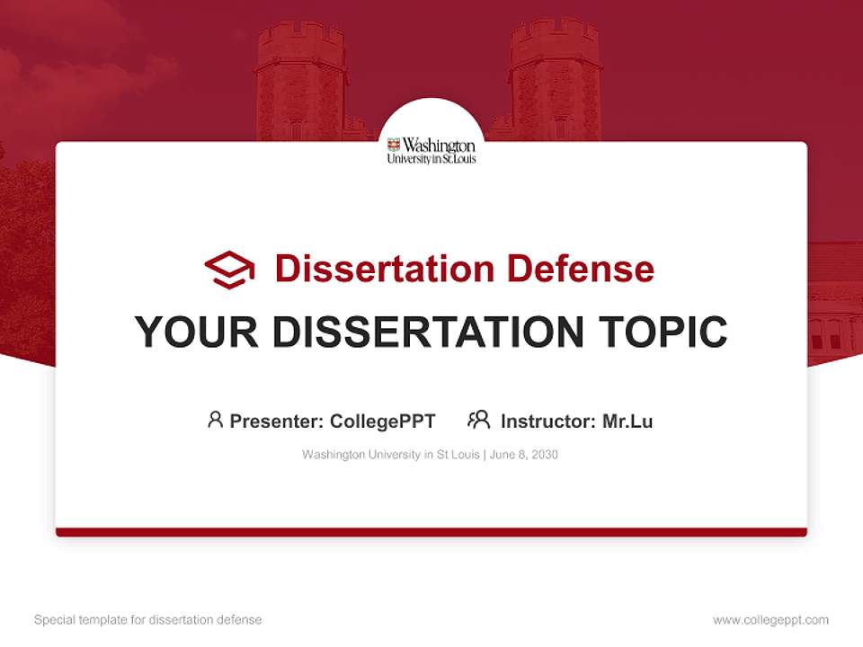 Washington University in St Louis Graduation Thesis Defense PPT Template4:3 ratio PPT effect preview image7