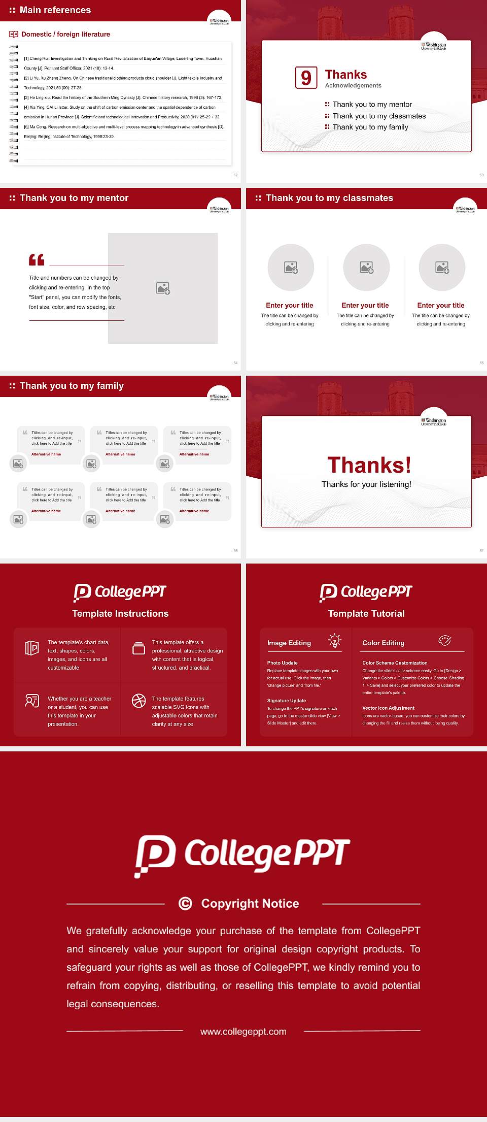 Washington University in St Louis Graduation Thesis Defense PPT Template4:3 ratio PPT effect preview image7