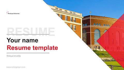 Wesleyan University Resume PPT Template