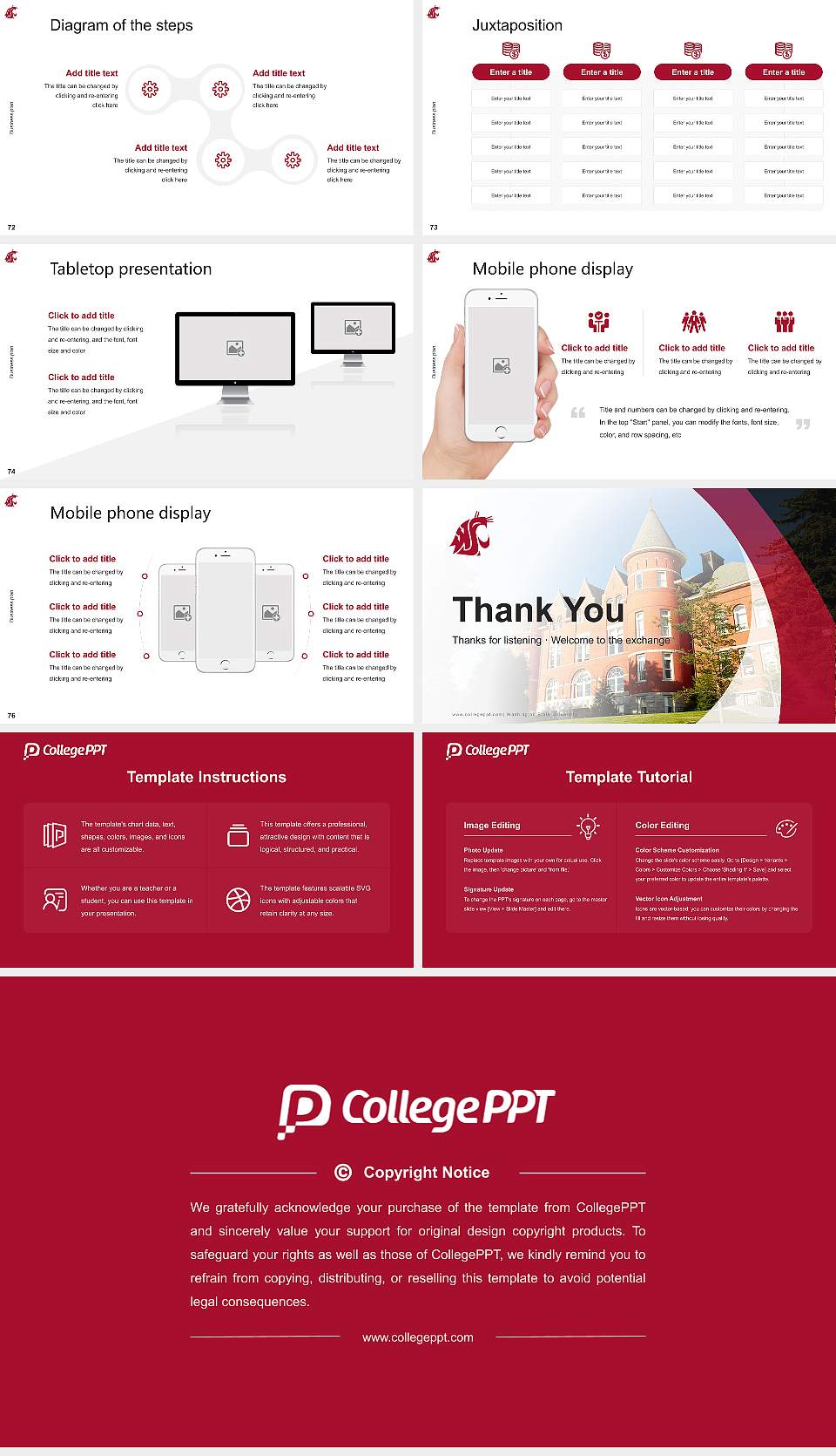 Washington State University Competition/Entrepreneurship Contest PPT Template16:9 ratio PPT effect preview image9
