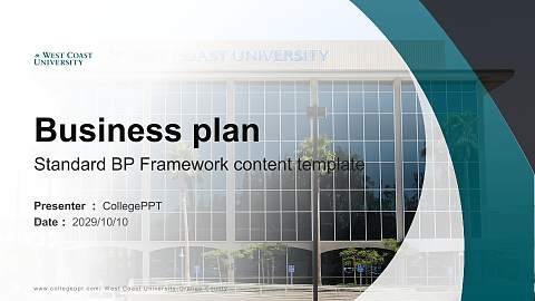 West Coast University-Orange County Competition/Entrepreneurship Contest PPT Template