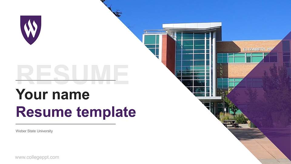 Weber State University Resume PPT Template16:9 ratio PPT effect preview image
