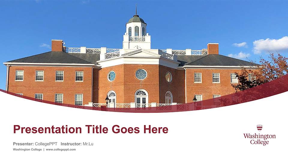 Washington College Course/Courseware Creation PPT Template16:9 ratio PPT effect preview image