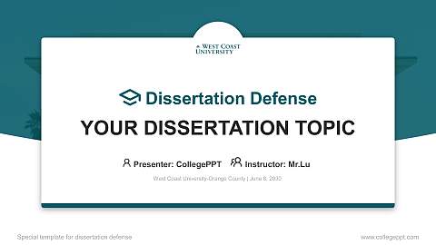 West Coast University-Orange County Graduation Thesis Defense PPT Template