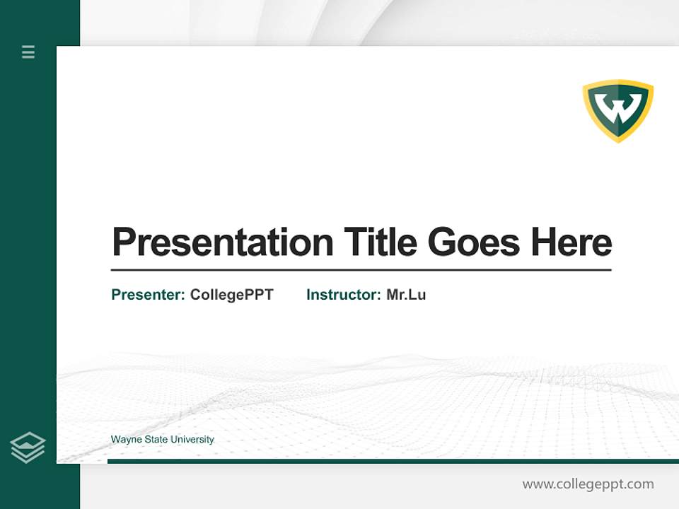 Wayne State University Thesis Proposal/Graduation Defense PPT Template4:3 ratio PPT effect preview image5