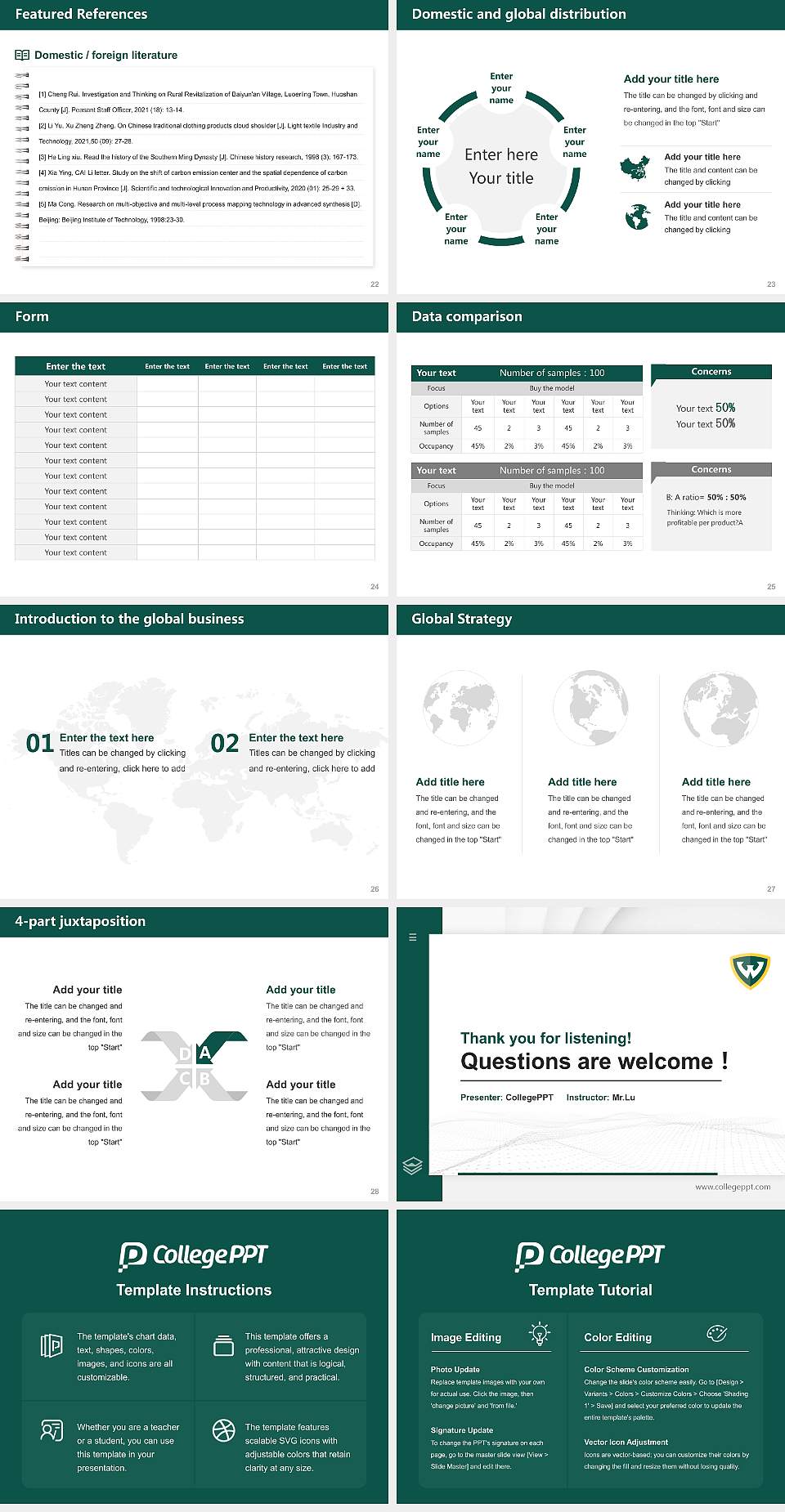 Wayne State University Thesis Proposal/Graduation Defense PPT Template4:3 ratio PPT effect preview image4