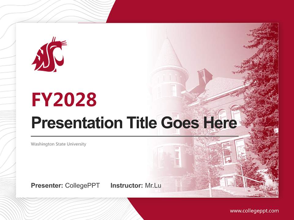 Washington State University Academic Presentation/Research Findings Report PPT Template4:3 ratio PPT effect preview image5