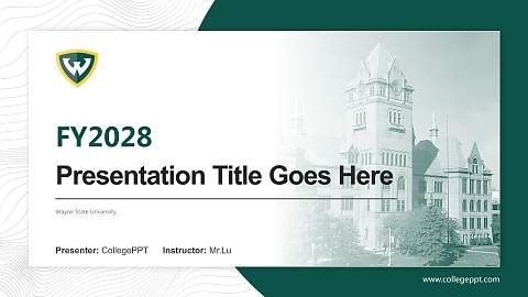 Wayne State University Academic Presentation/Research Findings Report PPT Template