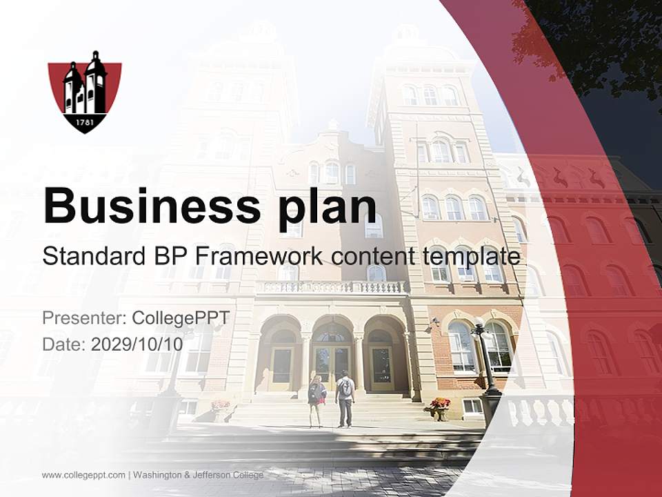Washington & Jefferson College Competition/Entrepreneurship Contest PPT Template4:3 ratio PPT effect preview image9