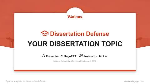 Watkins College of Art Design & Film Graduation Thesis Defense PPT Template