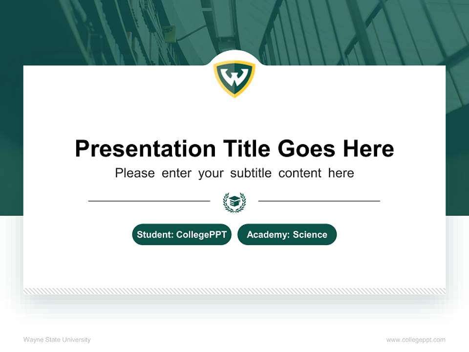 Wayne State University National Scholarship Defense PPT Template4:3 ratio PPT effect preview image4