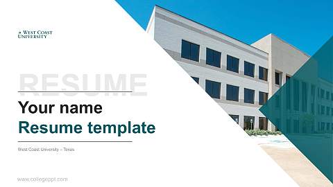 West Coast University – Texas Resume PPT Template