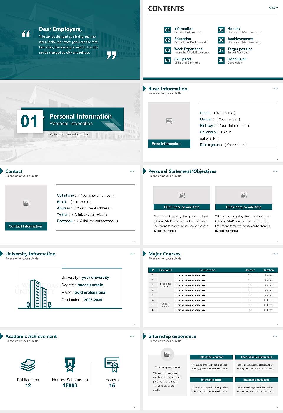 West Coast University – Texas Resume PPT Template16:9 ratio PPT effect preview image2