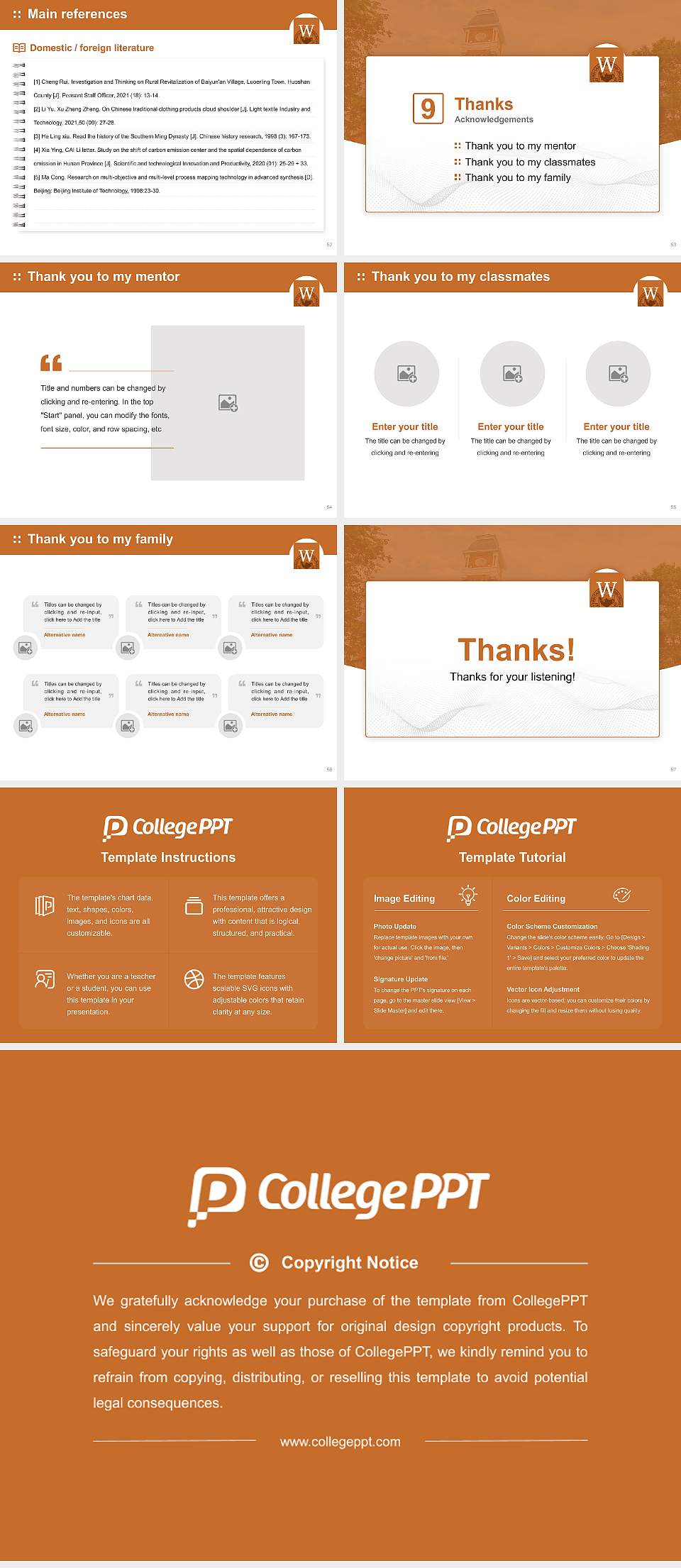 Waynesburg University Graduation Thesis Defense PPT Template4:3 ratio PPT effect preview image7