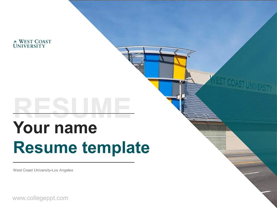 West Coast University-Los Angeles Resume PPT Template4:3 ratio PPT effect preview image5