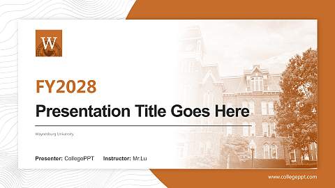 Waynesburg University Academic Presentation/Research Findings Report PPT Template