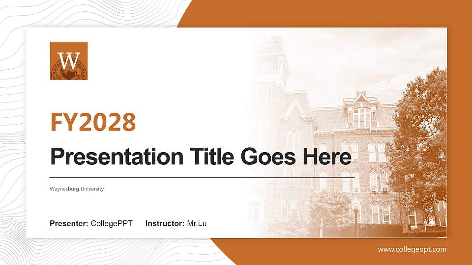 Waynesburg University Academic Presentation/Research Findings Report PPT Template16:9 ratio PPT effect preview image1
